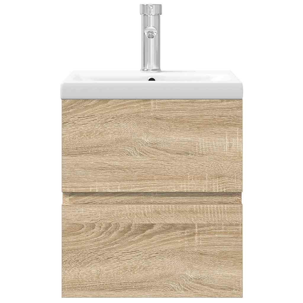vidaXL 2 Piece Bathroom Furniture Set Sonoma Oak Engineered Wood