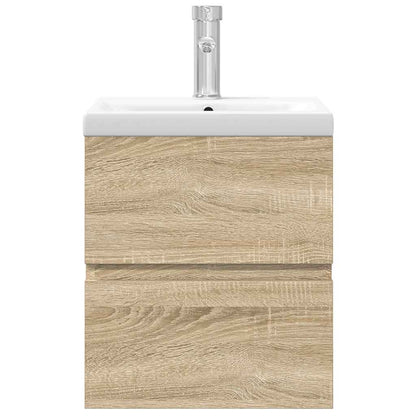 vidaXL 2 Piece Bathroom Furniture Set Sonoma Oak Engineered Wood