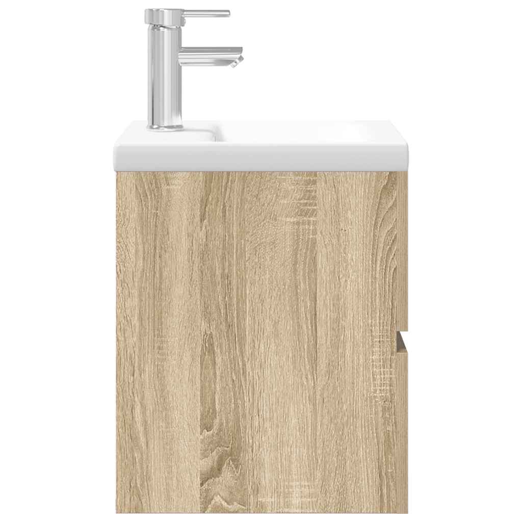 vidaXL 2 Piece Bathroom Furniture Set Sonoma Oak Engineered Wood