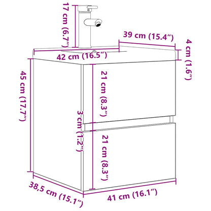 vidaXL 2 Piece Bathroom Furniture Set Sonoma Oak Engineered Wood