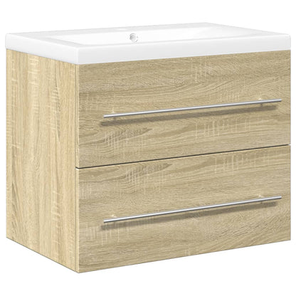 vidaXL 2 Piece Bathroom Furniture Set Sonoma Oak Engineered Wood