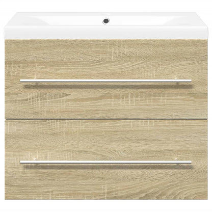 vidaXL 2 Piece Bathroom Furniture Set Sonoma Oak Engineered Wood