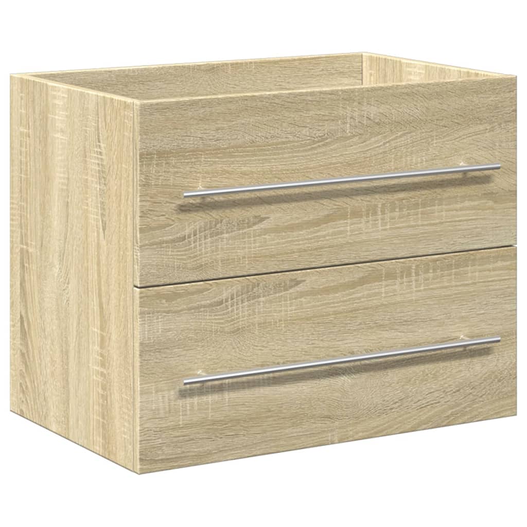 vidaXL 2 Piece Bathroom Furniture Set Sonoma Oak Engineered Wood