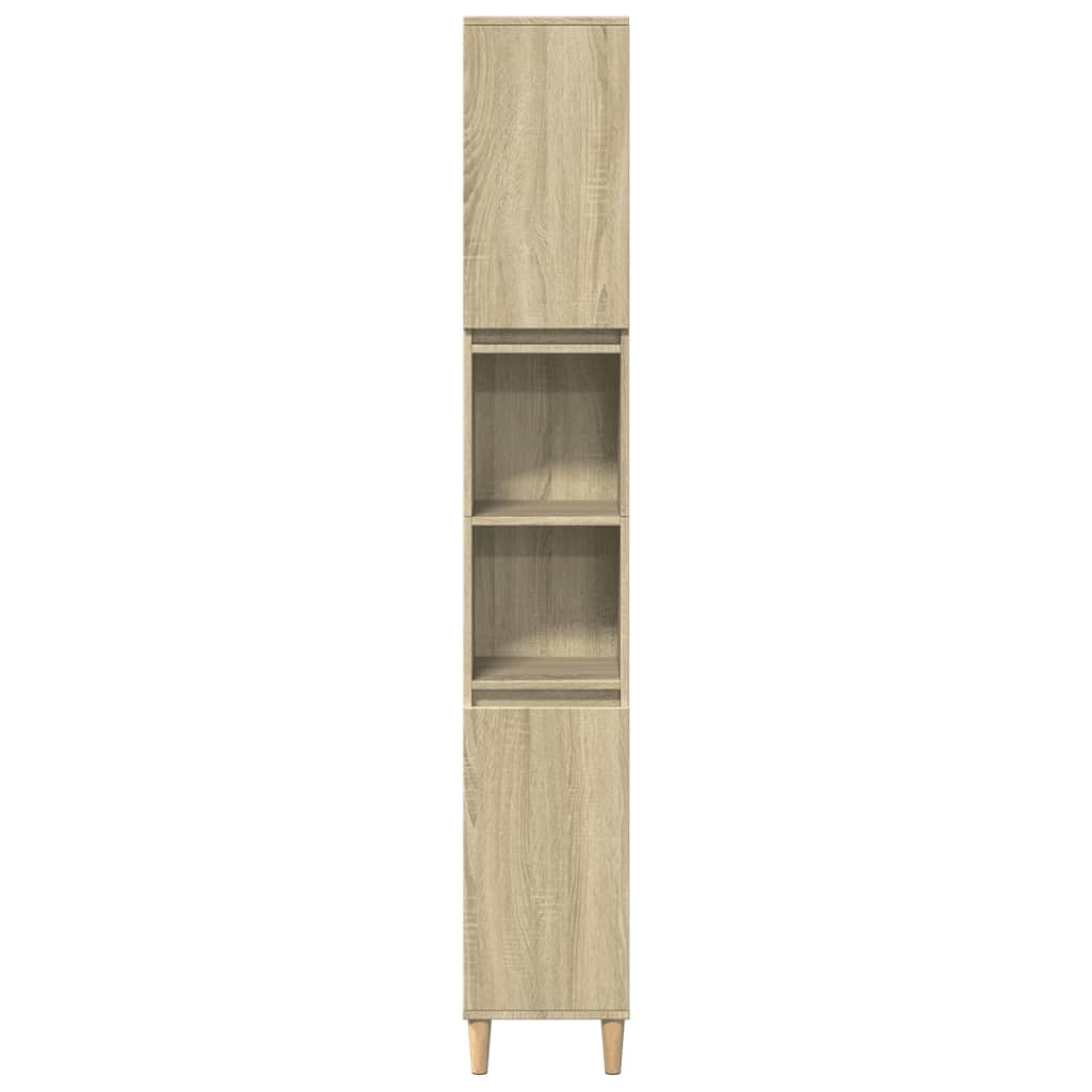 vidaXL 3 Piece Bathroom Furniture Set Sonoma Oak Engineered Wood