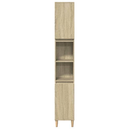 vidaXL 3 Piece Bathroom Furniture Set Sonoma Oak Engineered Wood
