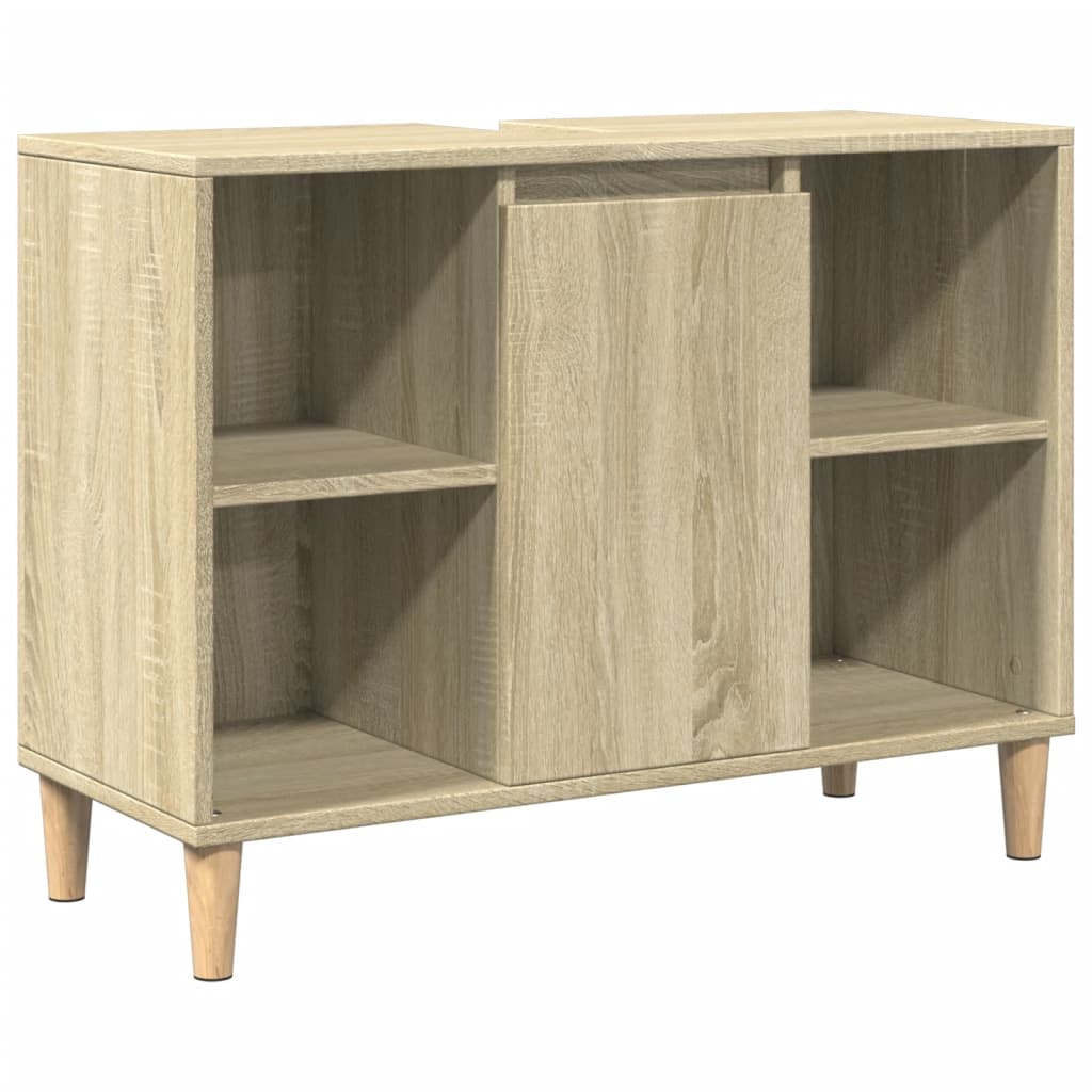 vidaXL 3 Piece Bathroom Furniture Set Sonoma Oak Engineered Wood
