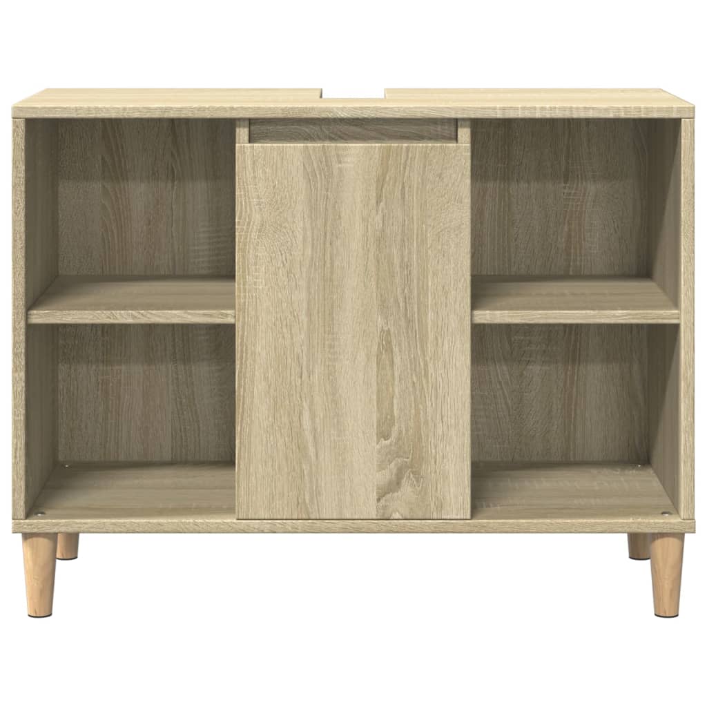 vidaXL 3 Piece Bathroom Furniture Set Sonoma Oak Engineered Wood