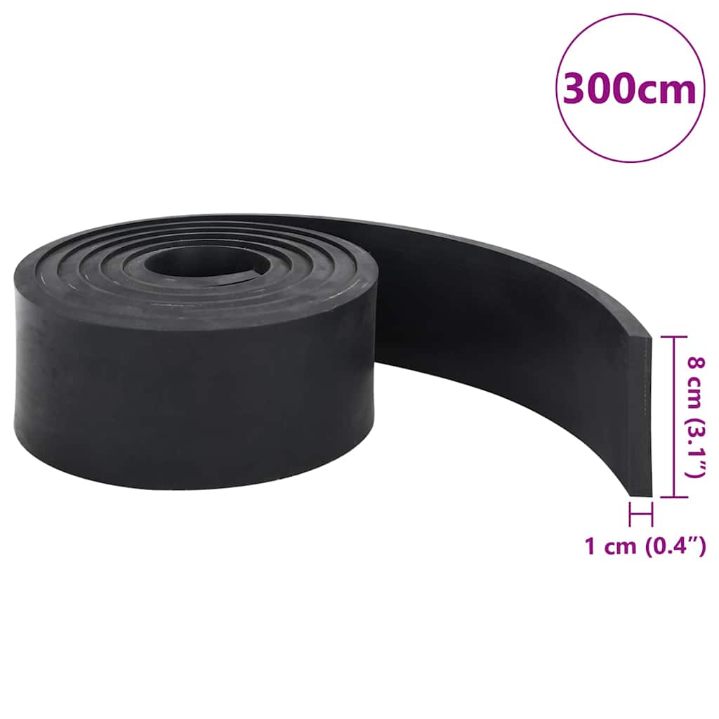 vidaXL Rubber Edge for Snow Plow Black 300x8x1 cm