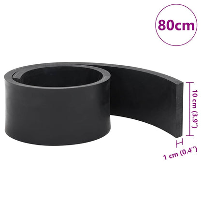 vidaXL Rubber Edge for Snow Plow Black 80x10x1 cm