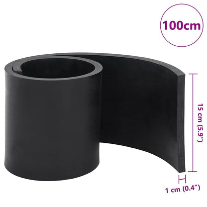 vidaXL Rubber Edge for Snow Plow Black 100x15x1 cm