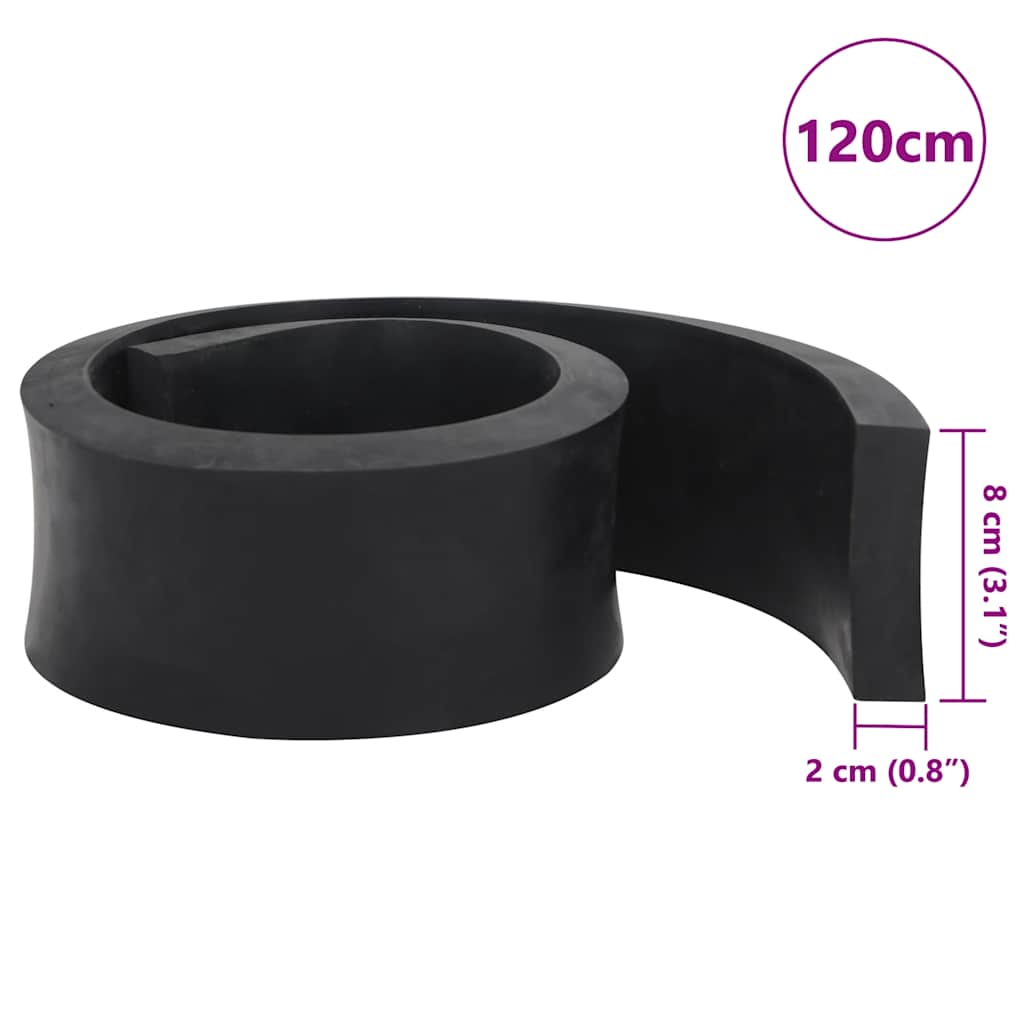 vidaXL Rubber Edge for Snow Plow Black 120x8x2 cm