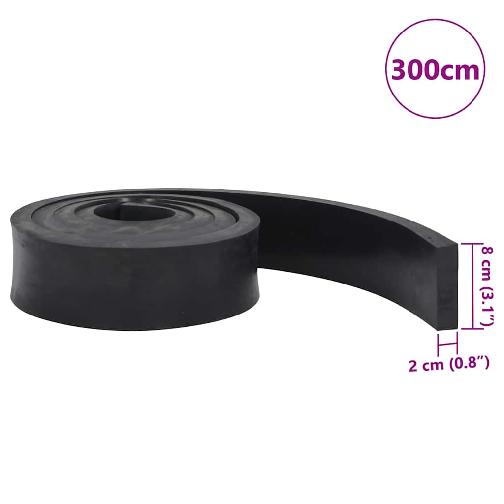 vidaXL Rubber Edge for Snow Plow Black 300x8x2 cm