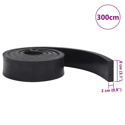 vidaXL Rubber Edge for Snow Plow Black 300x8x2 cm