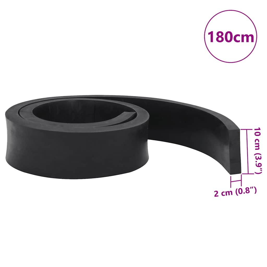 vidaXL Rubber Edge for Snow Plow Black 180x10x2 cm
