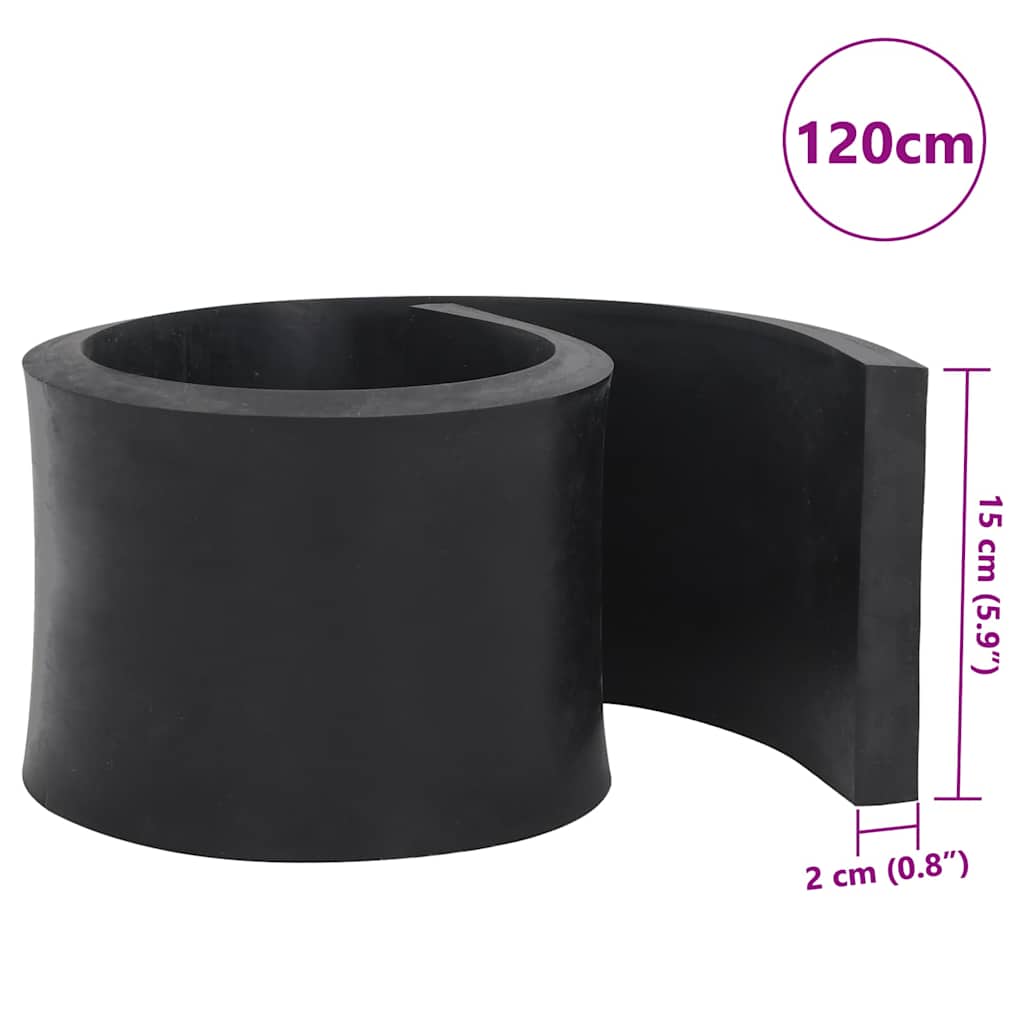 vidaXL Rubber Edge for Snow Plow Black 120x15x2 cm