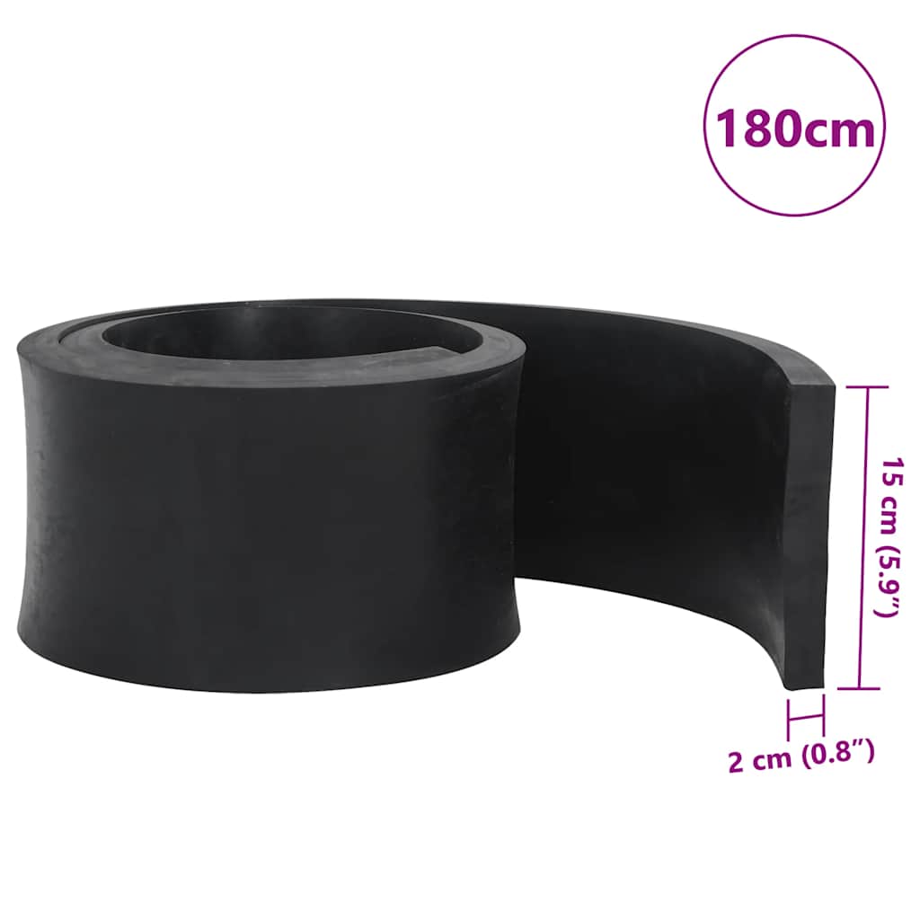 vidaXL Rubber Edge for Snow Plow Black 180x15x2 cm