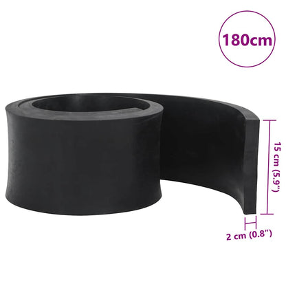 vidaXL Rubber Edge for Snow Plow Black 180x15x2 cm