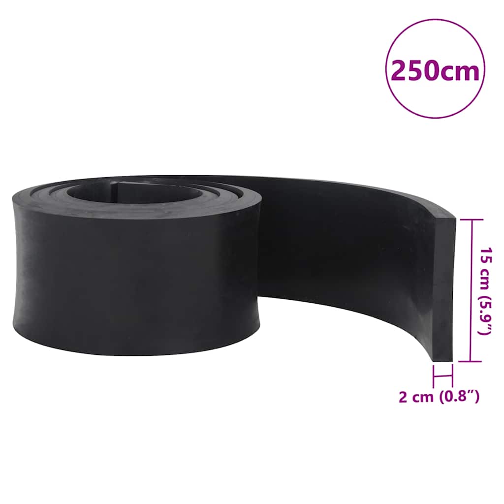vidaXL Rubber Edge for Snow Plow Black 250x15x2 cm