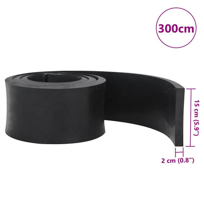 vidaXL Rubber Edge for Snow Plow Black 300x15x2 cm
