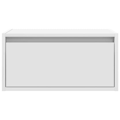 vidaXL Wall-mounted Bedside Cabinets with LED Lights 2 pcs White