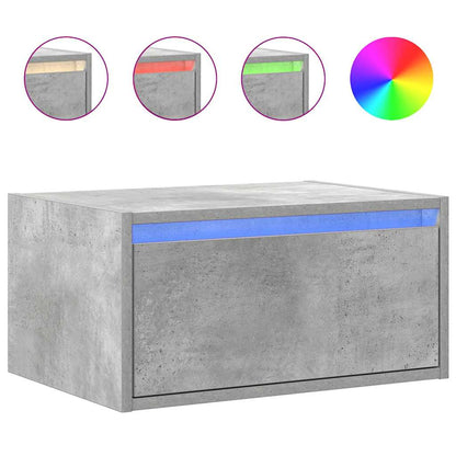 vidaXL Wall-mounted Bedside Cabinet | Concrete grey | Engineered wood | Medium