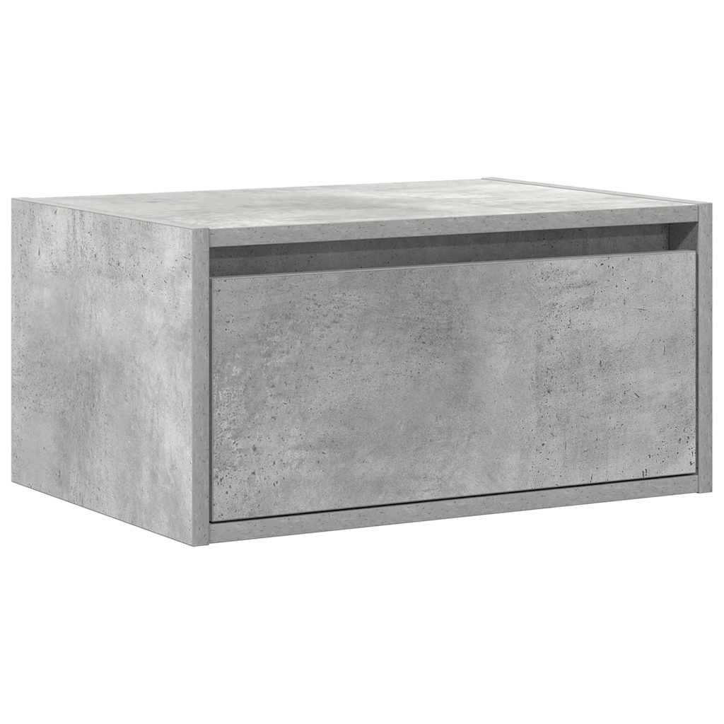 vidaXL Wall-mounted Bedside Cabinet | Concrete grey | Engineered wood | Medium