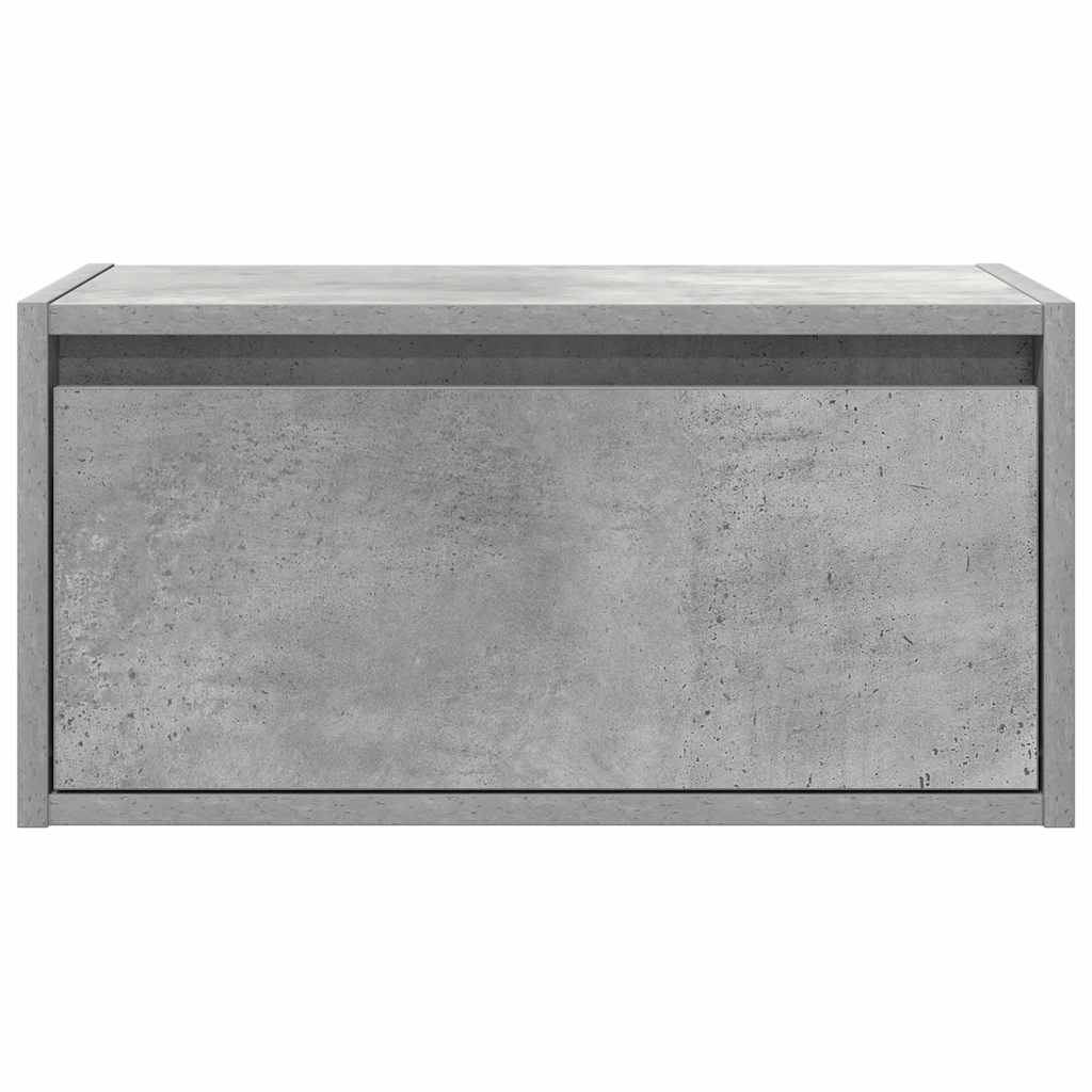 vidaXL Wall-mounted Bedside Cabinet | Concrete grey | Engineered wood | Medium