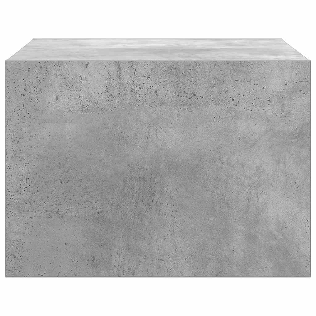 vidaXL Wall-mounted Bedside Cabinet | Concrete grey | Engineered wood | Medium