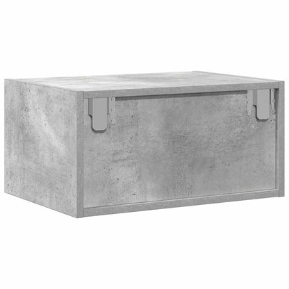 vidaXL Wall-mounted Bedside Cabinet with LED Lights Concrete Grey