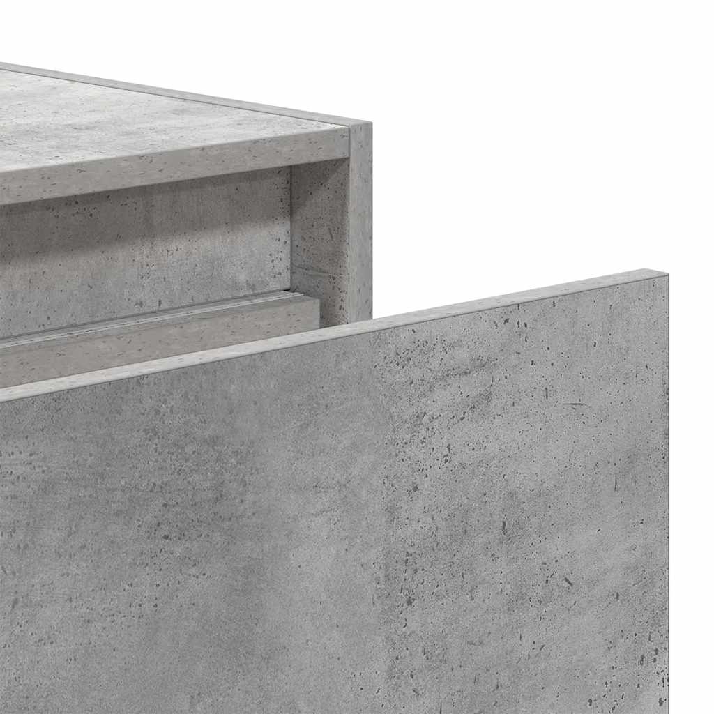 vidaXL Wall-mounted Bedside Cabinet | Concrete grey | Engineered wood | Medium