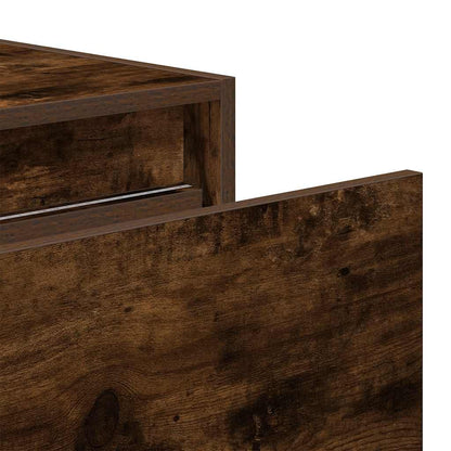 vidaXL Wall-mounted Bedside Cabinets with LED Lights 2 pcs Smoked Oak