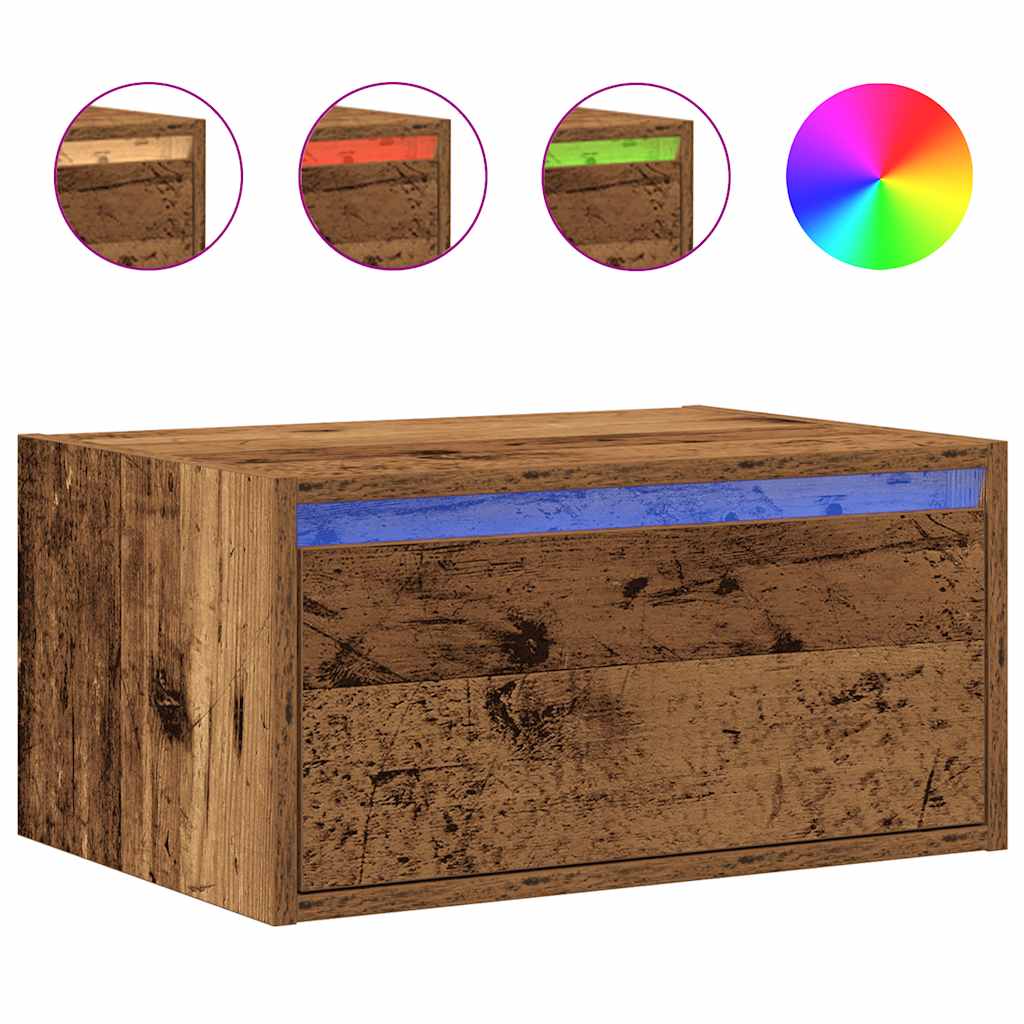 vidaXL Wall-mounted Bedside Cabinet | Old wood | Engineered wood
