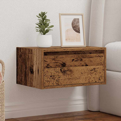 vidaXL Wall-mounted Bedside Cabinet | Old wood | Engineered wood
