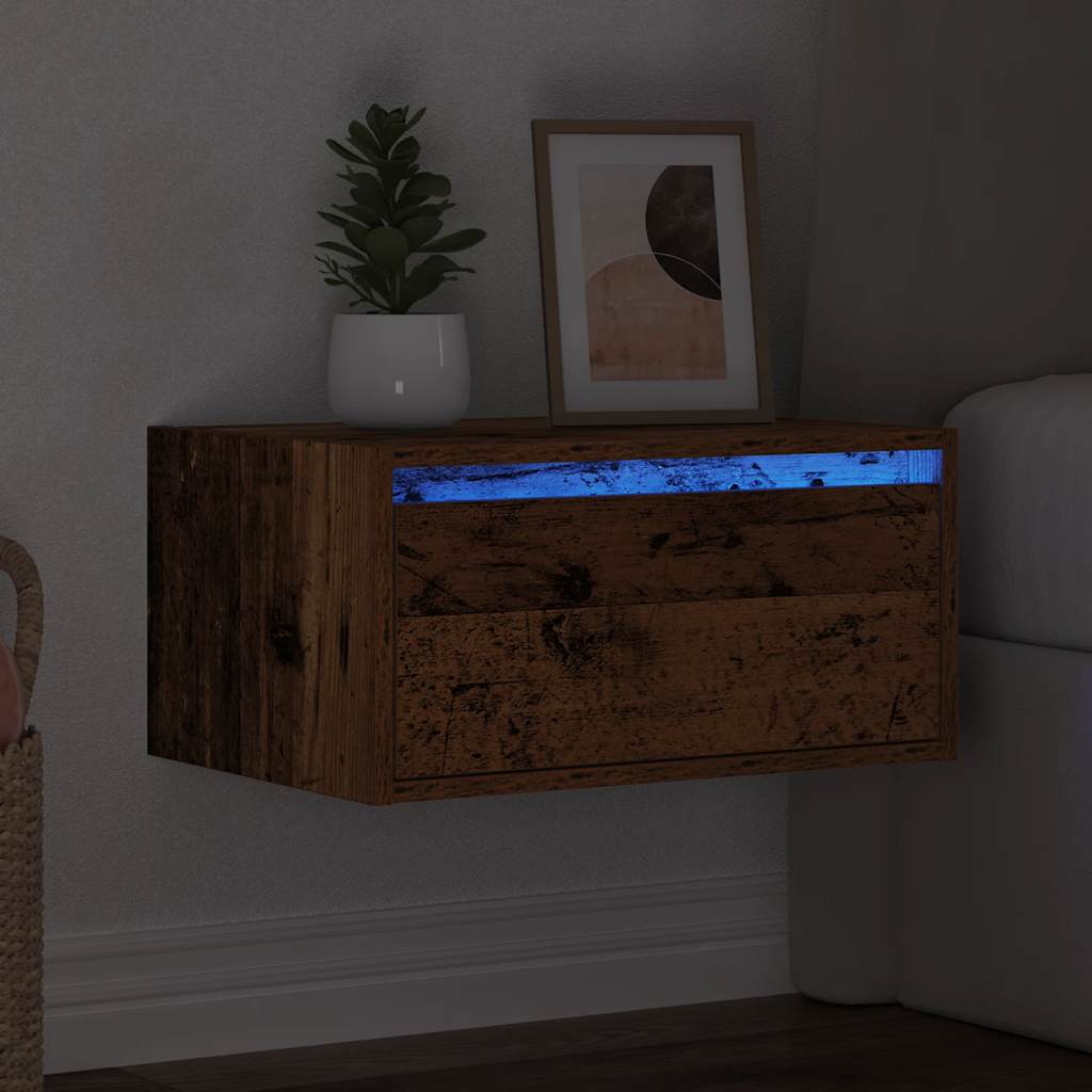 vidaXL Wall-mounted Bedside Cabinet | Old wood | Engineered wood