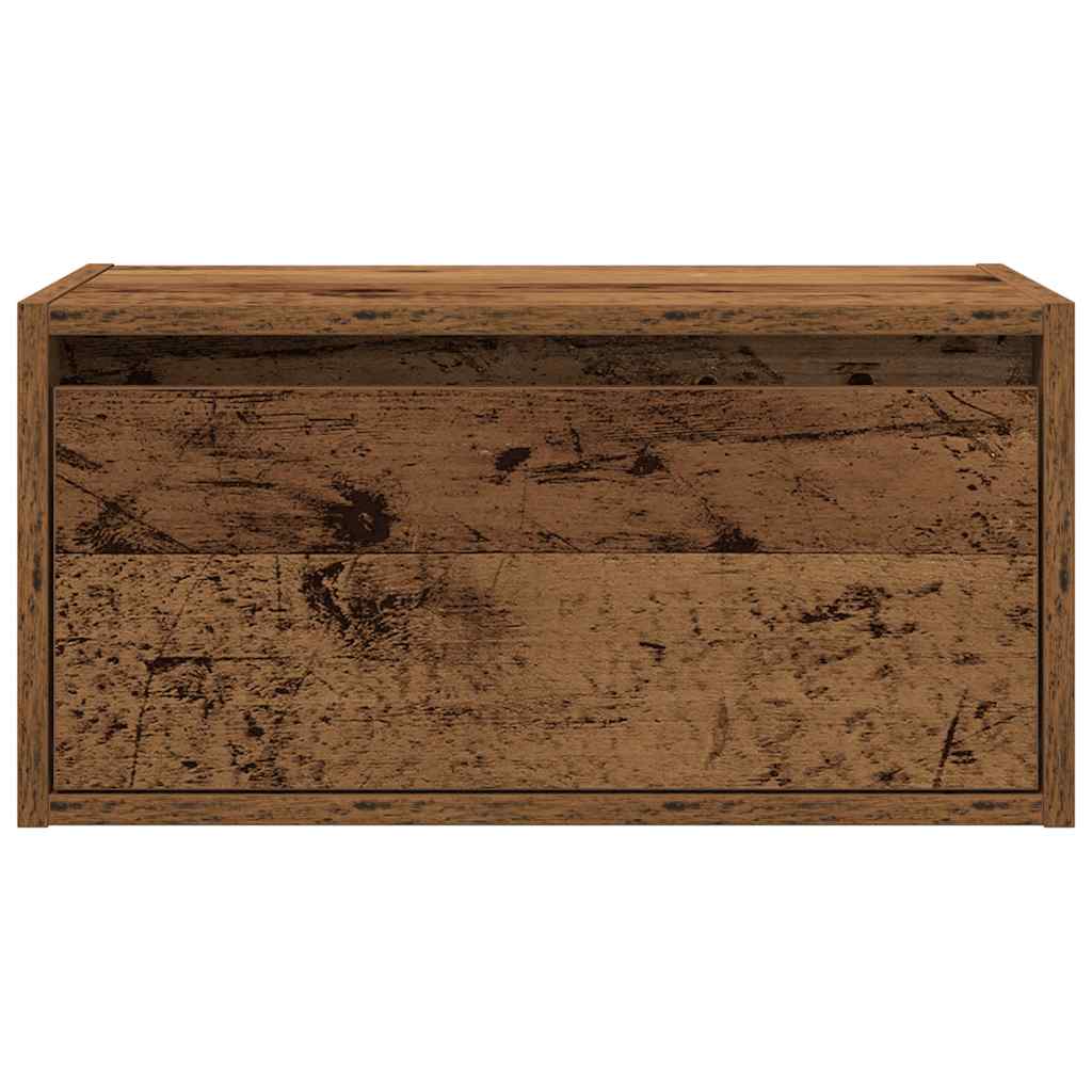 vidaXL Wall-mounted Bedside Cabinet | Old wood | Engineered wood