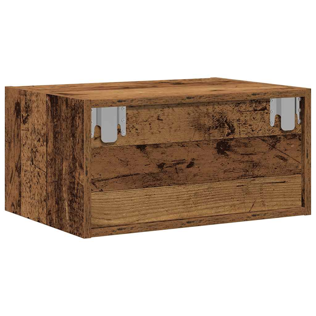 vidaXL Wall-mounted Bedside Cabinet | Old wood | Engineered wood