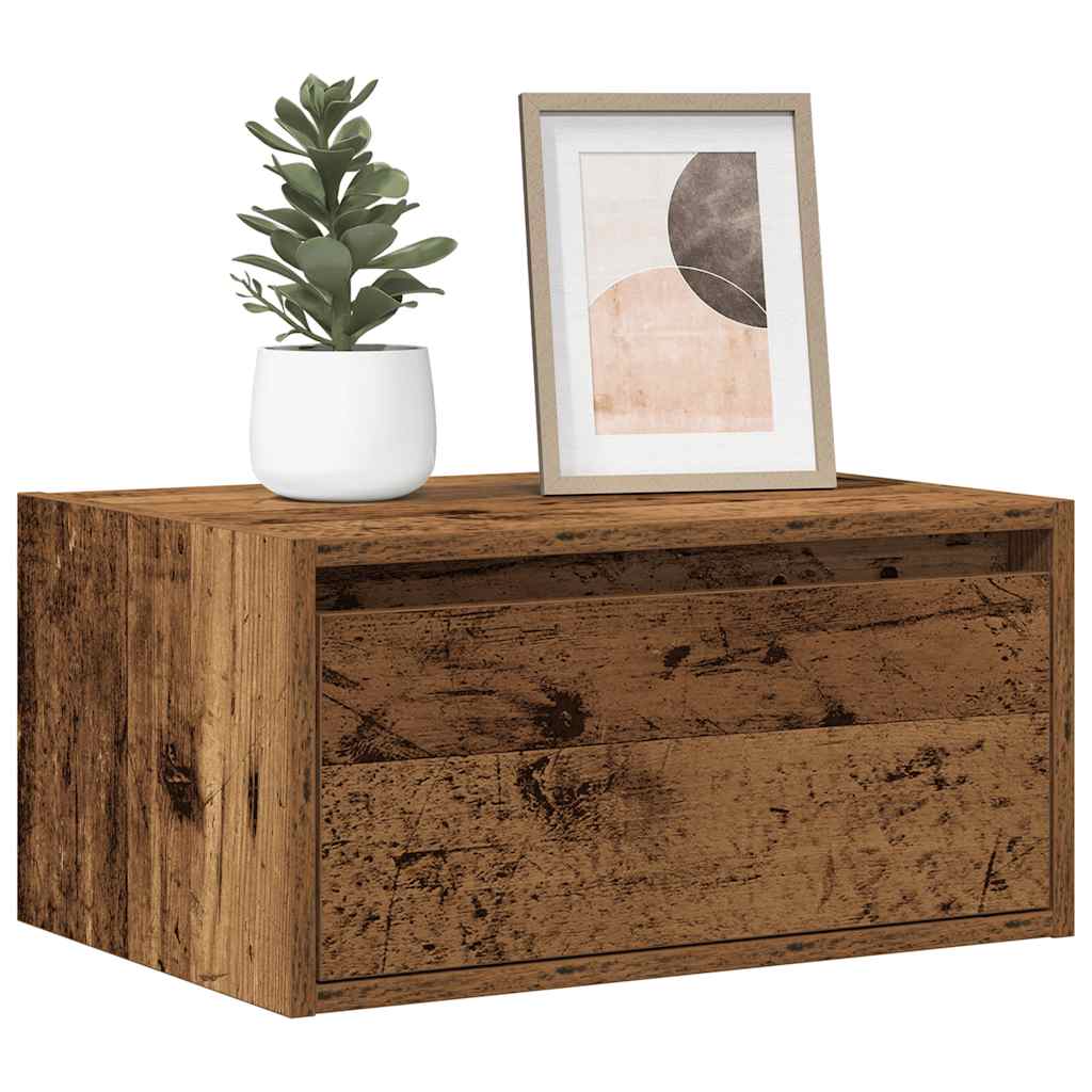 vidaXL Wall-mounted Bedside Cabinet | Old wood | Engineered wood