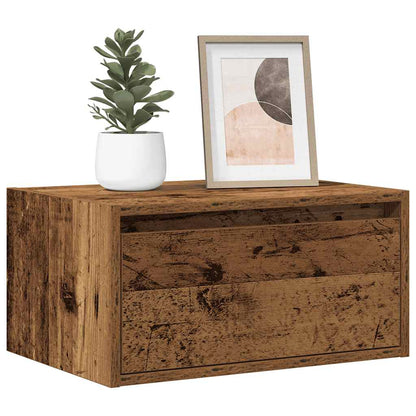 vidaXL Wall-mounted Bedside Cabinet | Old wood | Engineered wood
