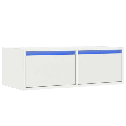 vidaXL TV Cabinet with LED Lights White 75x35.5x25 cm