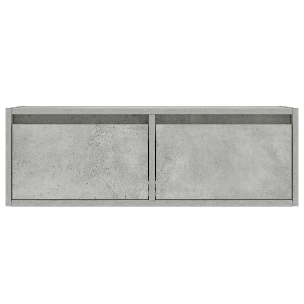 vidaXL TV Cabinet with LED Lights Concrete Grey 75x35.5x25 cm
