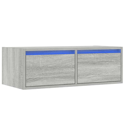 vidaXL TV Cabinet with LED Lights Grey Sonoma 75x35.5x25 cm