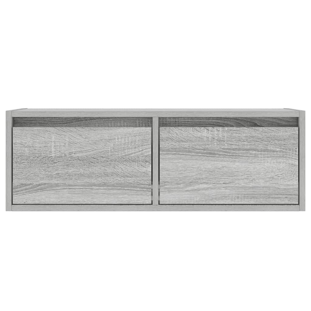 vidaXL TV Cabinet with LED Lights Grey Sonoma 75x35.5x25 cm