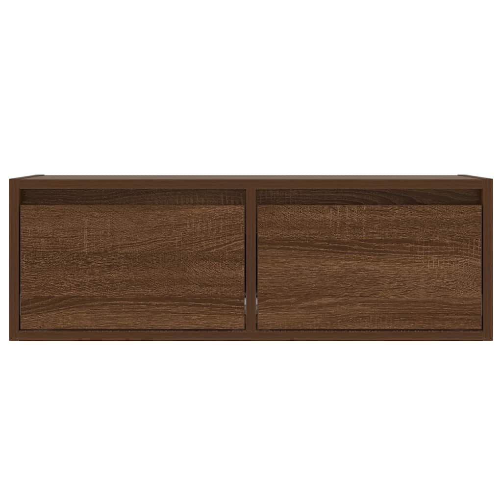 vidaXL TV Cabinet with LED Lights Brown Oak 75x35.5x25 cm