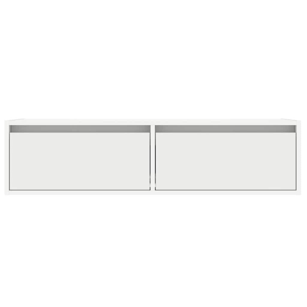 vidaXL TV Cabinet with LED Lights White 100X35.5x25 cm