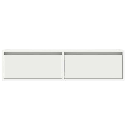 vidaXL TV Cabinet with LED Lights White 100X35.5x25 cm