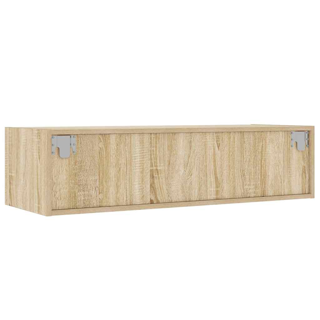 vidaXL TV Cabinet with LED Lights Sonoma Oak 100X35.5x25 cm