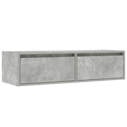 vidaXL TV Cabinet with LED Lights Concrete Grey 100X35.5x25 cm