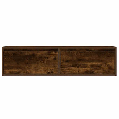 vidaXL TV Cabinet with LED Lights Smoked Oak 100X35.5x25 cm