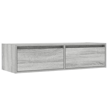 vidaXL TV Cabinet with LED Lights Grey Sonoma 100X35.5x25 cm