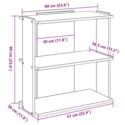 vidaXL Bookcase 3-Tier Sonoma Oak 60x30x60 cm Engineered Wood